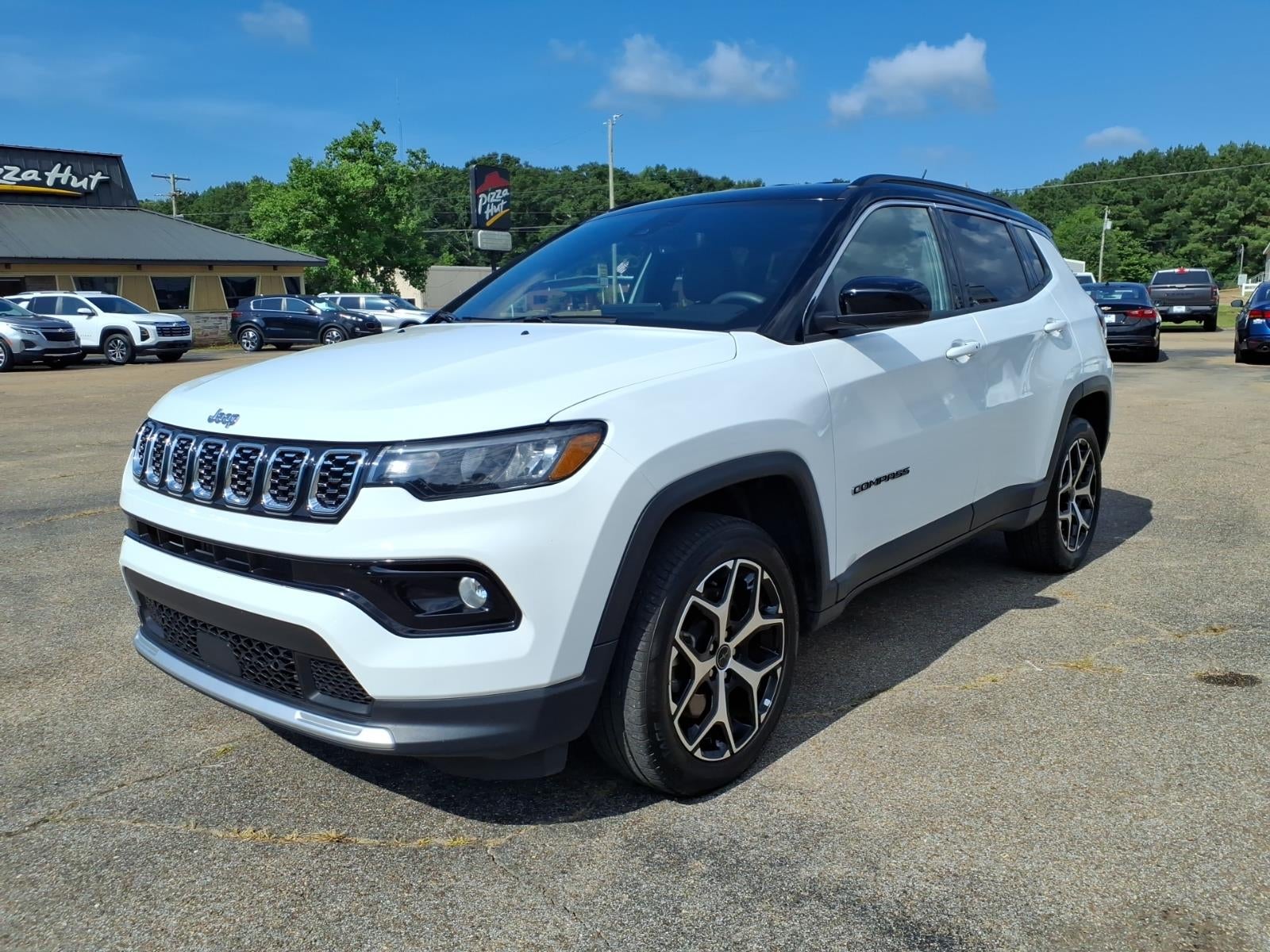 2025 Jeep Compass Limited in White — front three-quarter view
