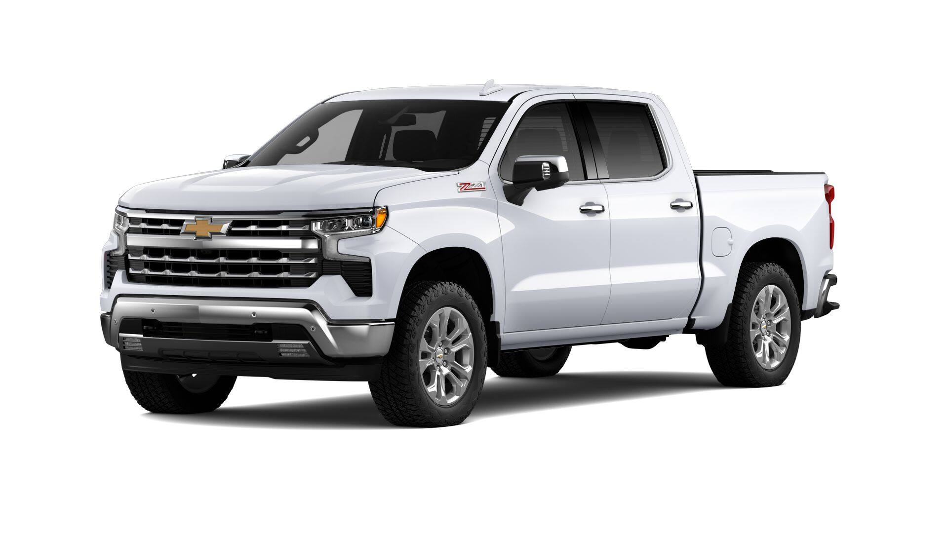 2026 Chevrolet Silverado 1500 LTZ in Summit White — front three-quarter view